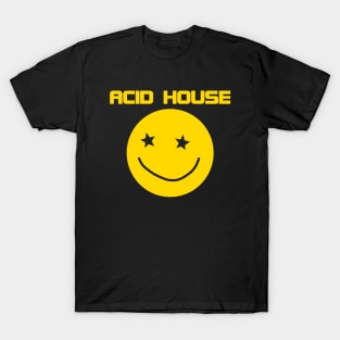 ACID HOUSE MUSIC - collector from the 90s yellow T-Shirt